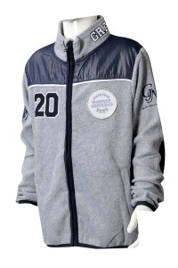 Z510 大量訂製灰色衛衣外套  訂製拉鏈繡花衛衣外套 衛衣外套製衣廠  100%滌 高企領 中童 外套